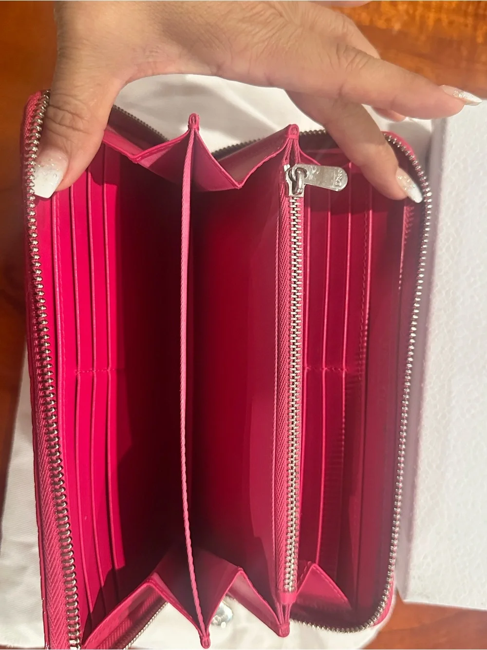 PRISTINE Christian Dior Lady Dior Wallet - Quilted Cannage Hot Pink (Full Set)